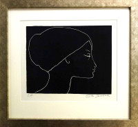 Ota Janeček - Hlava ženy - grafika